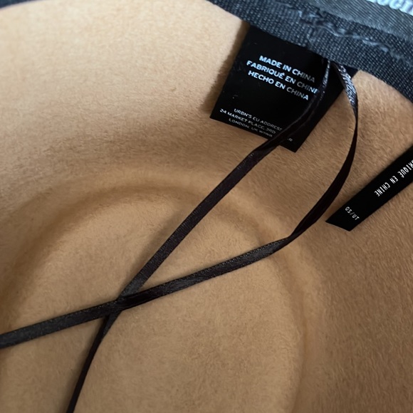 Anthropologie felted fedora. Camel color leather trim - Picture 7 of 9